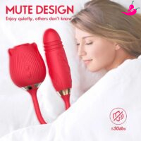 Vibrador Sexual com Sugador de Clitóris e Bullet Vai Vem - Rosa X