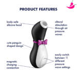 Satisfyer PRO Penguin - Sugador e Estimulador de Clitóris com Ondas de Pressão à Prova D’Água