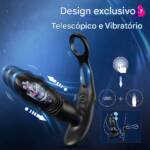 Vibrador com Anel Peniano e Empurra Empurra - 12 modos