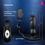 Vibrador com Anel Peniano e Empurra Empurra - 12 modos
