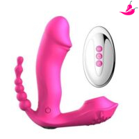 Vibrador para Ponto G, Ânus e Clitóris com Controle Remoto a Distância - Suck 3 em 1