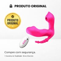 Vibrador para Ponto G, Ânus e Clitóris com Controle Remoto a Distância - Suck 3 em 1