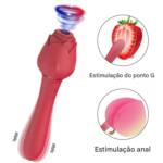 Sugador de Clitóris & Vibrador Interno - Rosê
