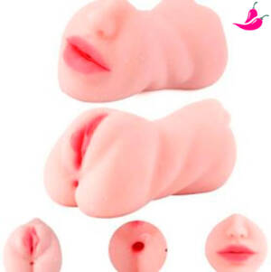 Masturbador Masculino Completo - Boca, Vagina e Ânus com Texturas