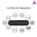 Mini Vibrador e Estimulador Bullet com 10 Velocidades Intensas