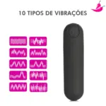 Mini Vibrador e Estimulador Bullet com 10 Velocidades Intensas