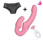 Vibrador Duplo Strapless - Cinta Peniana sem Alças para Mulheres