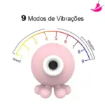 Sugador Polvinho Estimulador de Clitóris com 9 Intensidades - Octopi