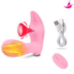 Vibrador de Ponto G e Sugador de Clitóris com Controle Remoto a Distância - Trust Loving