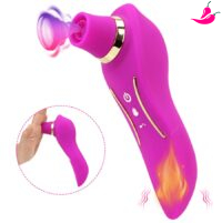 Sugador de Clitóris & Vibrador com Aquecimento a Prova de Água e Silencioso