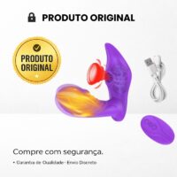 Vibrador de Ponto G e Sugador de Clitóris com Controle Remoto a Distância - Trust Loving
