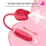 Vibrador Sexual com Sugador de Clitóris e Bullet Vai Vem - Rose X