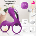 Anel Peniano com Estimulação Tripla para Casais Durante a Penetração - Treefor4