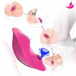 Calcinha Vibratória com Controle Remoto a Distância, Sugador e Vibrador de Clitóris - Rose