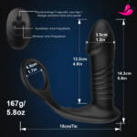 Estimulador de Próstata com Penetração em Vai Vem, Vibrações e Anel Peniano - FuThunder