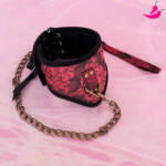 Kit Acessórios BDSM Estilo Luxury Vermelho - Algemas, Chicote, Venda e Mordaça