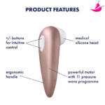 Satisfyer Number One - Sugador e Estimulador de Clitóris com Ondas de Pressão à Prova D’Água