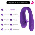 Vibrador de Casais com Estimulador de Ponto G; Sugador de Clitóris - Sex Time
