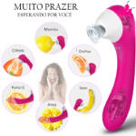 Vibrador de Ponto G e Sugador de Clitóris S-Hande