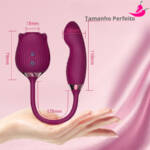 Vibrador de Rosa com Sugador de Clitóris; Estimulador de Ponto G