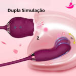 Vibrador de Rosa com Sugador de Clitóris; Estimulador de Ponto G