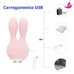 Vibrador Feminino 10 Vibrações; Choque - Lilo Rabbit