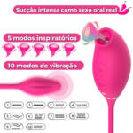 Vibrador Feminino 2 em 1 Estimulador de Ponto G e Sugador de Clitóris - Sexsoho