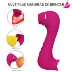 Vibrador Feminino 2 em 1 - Sugador de Clitóris e Simulador de Sexo Oral com Língua LinTap