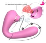 Vibrador Flexível e Sugador de Clitóris - FlowerX DIBE