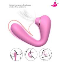 Vibrador Flexível e Sugador de Clitóris - FlowerX DIBE