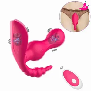 Vibrador Interno com Estimulador de Clitóris e Anus c/ Controle Remoto - RocketUp