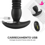Vibrador Plug Anal com Estimulador de Próstata Vai Vem e Controle Remoto - USmile