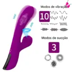 Vibrador Rabbit e Sugador de Clitóris - Saintman