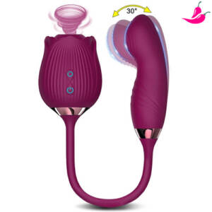 Vibrador de Rosa com Sugador de Clitóris; Estimulador de Ponto G
