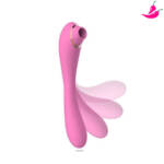 Vibrador Flexível e Sugador de Clitóris - FlowerX DIBE