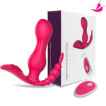 Vibrador Interno com Estimulador de Clitóris e Anus c/ Controle Remoto - RocketUp