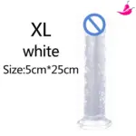 Dildo Transparente com 25cm- Com Ventosa