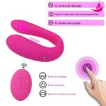 Amigo colorido – Vibrador e Sugador de Clitóris com Controle Remoto – Utilizável na Calcinha