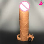 Capa Peniana Extensora Realista com estimulador de clitóris