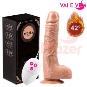 Pênis Vibrador Vai e Vem com Aquecimento 7 Modos