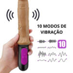 Consolo Realístico Vibratório com 10 Níveis de Velocidade e Aquecimento - Soft Dick