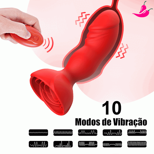 Plug e Vibrador Vênus 10 Modos