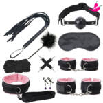 Kit Sado Black Wolf – 9 Peças com Corda e Varinha com Pena