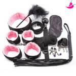 Kit Sado Black Wolf – 9 Peças com Corda e Varinha com Pena