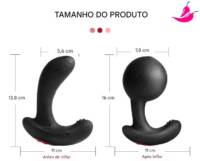 Vibrador e Plug Anal Vibrador Inflável c/ Controle Remoto