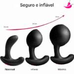 Vibrador e Plug Anal Vibrador Inflável c/ Controle Remoto