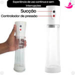 Bomba Elétrica Peniana - 3 Anéis de Silicone - Pênis Pump