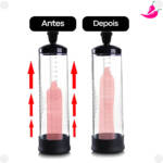 Bomba Elétrica Peniana - 3 Anéis de Silicone - Pênis Pump