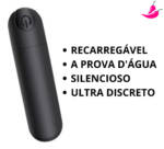 Vibrador Bullet Massageador Recarregável - 10 Vibrações