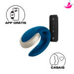 Satisfyer Double Love Luxury - Vibrador para Casal com Controle Remoto e 11 Modos de Vibração e Controle via APP